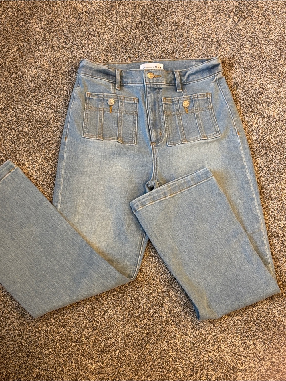 LOFT Women's High-Rise Light Wash Kick Crop Jeans